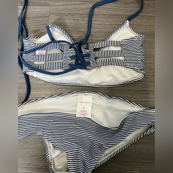 Blue striped Bikini - Picture 2 of 2